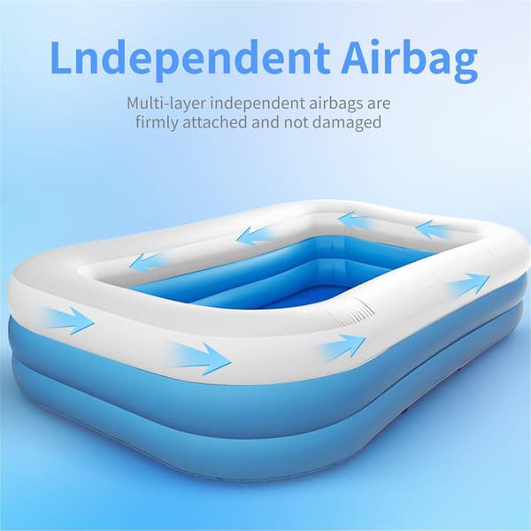 Oppustelig mønstret pool, børnepool, bærbar pool, udendørs- og havepool, 2,1 m × 1,45 m × 0,65 m