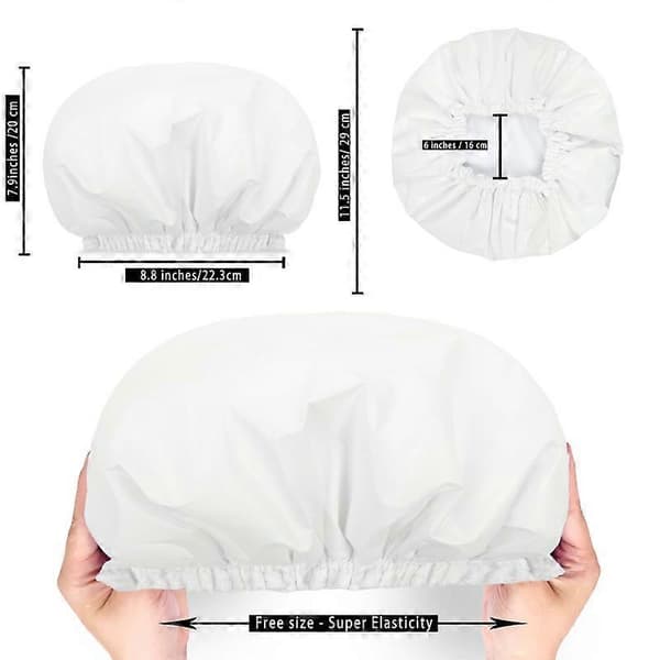 Dusjhetter for kvinner, Terry Cloth-fôret EVA-eksteriør, elastisk, gjenbrukbar
