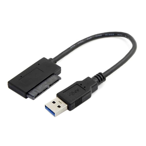 USB 3.0 til Micro SATA 7+9 16 Pin 1.8'' 90 Graders Vinklet Harddisk Driver SSD Adapterkabel