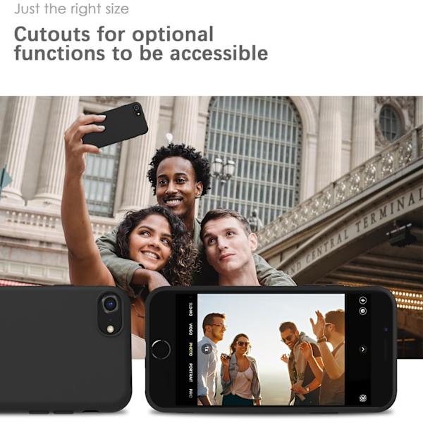 iPhone SE 2020/2022, iPhone 8/7, Soft-Touch, Stødsikker, Støvtæt, Skridsikker Apple Telefon Cover - Sort