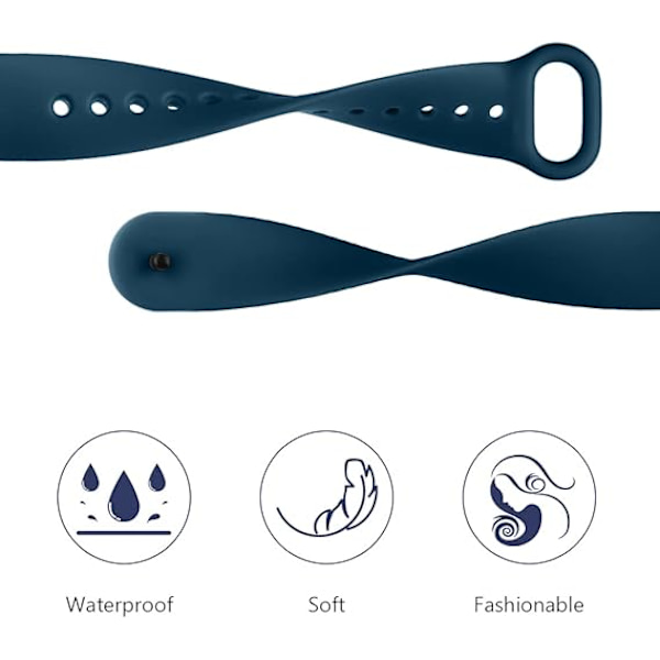 Rem för Xiaomi Mi Band 4/Mi Band 3, 3 st justerbart sportarmband i silikon, svart + grå + midnattsblå
