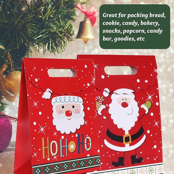 20 stycken presentpåsar i papper, julpåsar i papper, godispåsar, julpåsar, julpåsar i papper, för godis, choklad, juldagen (röd)