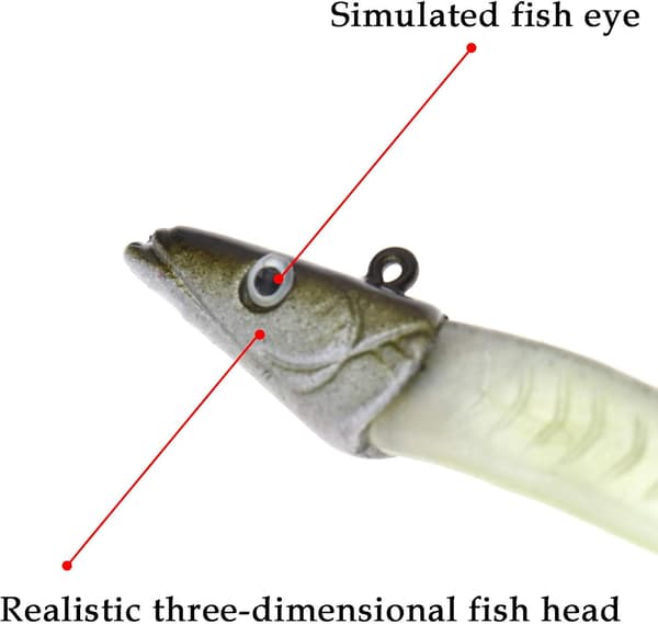 Fiskesluker, sett med 5 plastfiskesluker, 10 cm
