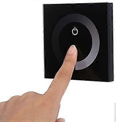 DC 12-24V LED Touch Vægkontrolpanel med Lysstyrkeændrende Lysdæmperkontakt til Justering af Lys (Farve: Sort)