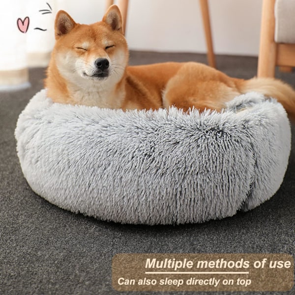 Övertäckt Kattsäng Liten Hundsäng, Plyschmunk Cuddler Nest Varm Mjuk Lugnande Hund Katt Nest Valpsäng med Mysig Svamp Halkfri Botten