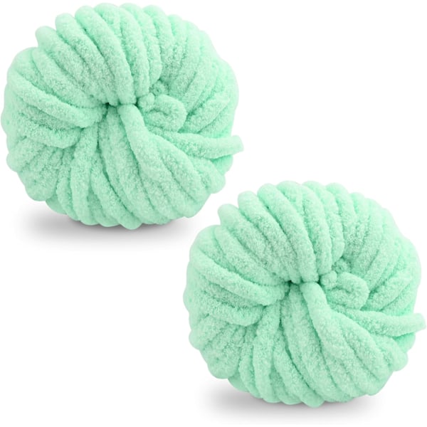 Tjock Ullgarn 250g × 2, Stickgarn Grovt Garn Flerfärgat Stickgarn, för Garnprojekt Aquatic green