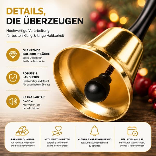 1 st julklocka - Tomtens klocka - Tillbehör till tomtedräkten
