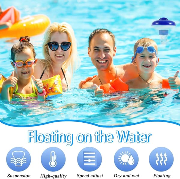 Klordispenser, flydende kemikaliedispenser til spabade og swimmingpools, multifunktionel klortabletdispenser (5 tommer)