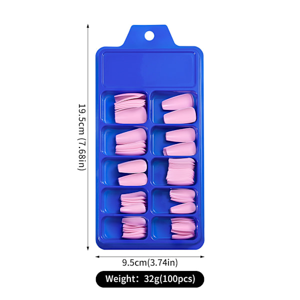 300 stk. Kunstige Fingernails Natur I Tipbox Ballerina Falske Negletipper Neglegave