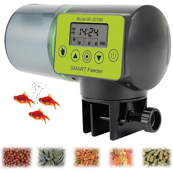 Automatisk akvariefoderdispenser, stor 200 ml kapacitet med digital timer