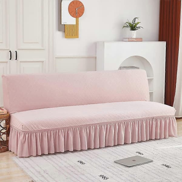 Sofatrekk uten armlener Stretch sofatrekk rosa