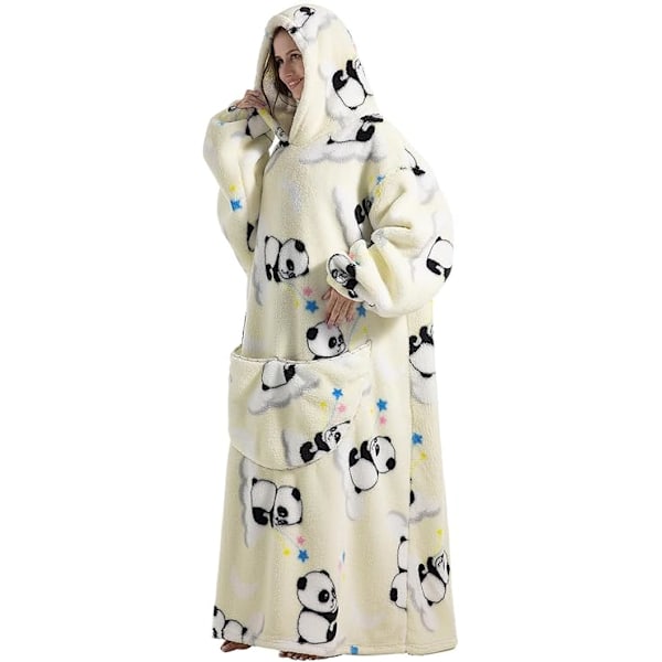 Ekstra Lang Oversized Blanket Hoodie, Voksen Dame Snuggle Fleece Brukbar Teppe, Fluffy Giant Hettegenser for Tenåringer