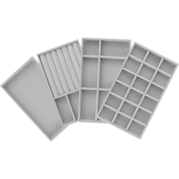 4 st Smyckesfack Organiser Set, Smyckeslåda Organiser Smyckesförvaring Display Showcase Smyckesförvaring Fack