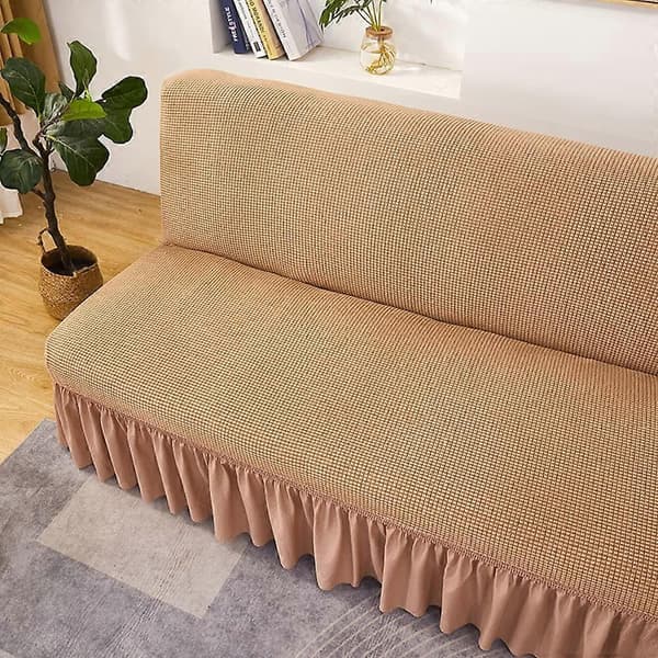Sofatrekk uten armlener Stretch sofatrekk rosa