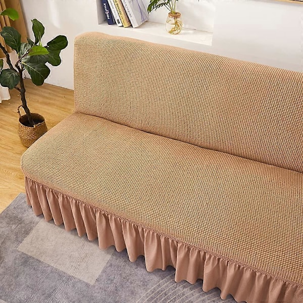 Sofföverdrag utan armstöd Stretch sofföverdrag rosa