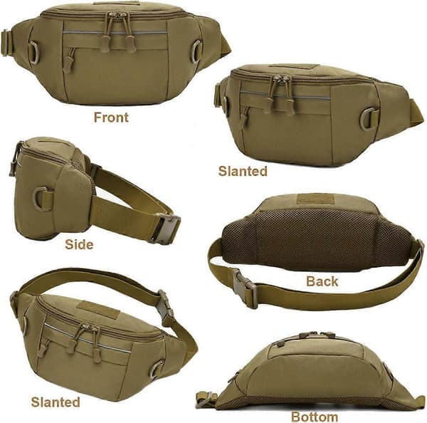 Taktisk midjeväska, Nylon Oxford Utility Multipurpose EDC Crossbody Sling Pack Bröstväska