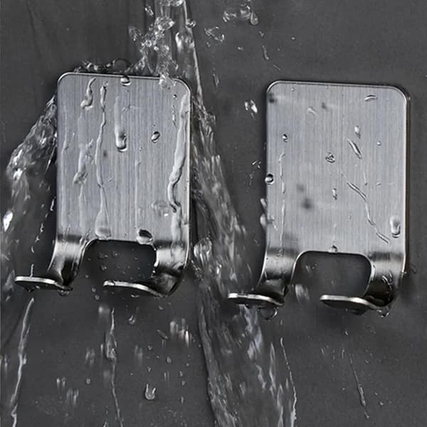 Sett med 4 barberhøvelholdere — 304 rustfritt stål, borefri installasjon, 4,5 x 5,7 cm, multifunksjonell