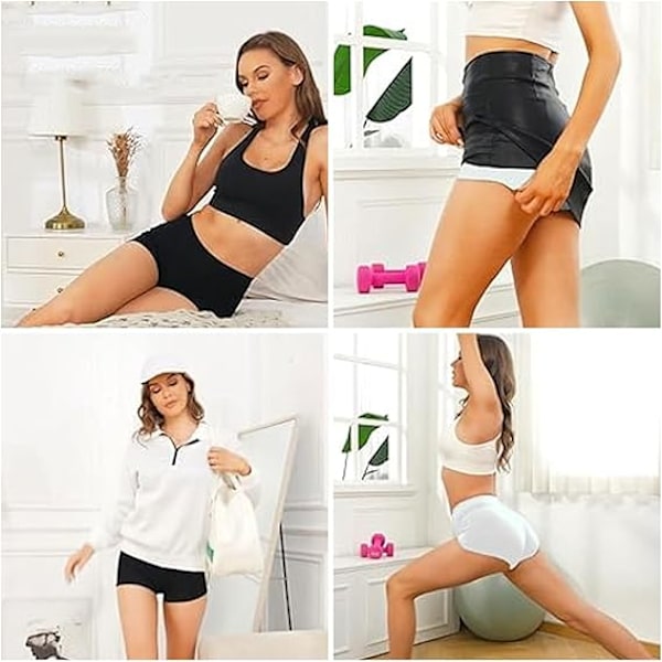 Högmidjade Hotpants för Kvinnor, Anti-skav Stretchy Mini Shorts, Shorts för Yoga Gym Cykling Sport Löpning Träning Svart(S/M) S/M