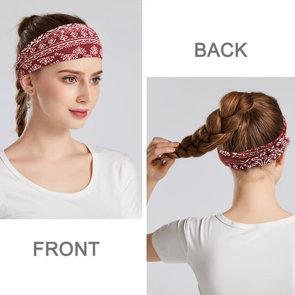 Boho Hårband för Kvinnor Mode Brett Hårband Yoga Träning Hårband Håraccessoarer Band