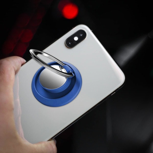2 st Mobiltelefon Ringhållare Magnetisk Fingerring Ställ Bilfäste Tillgänglig 360 Justerbar Mobiltelefon Loop (Blå)