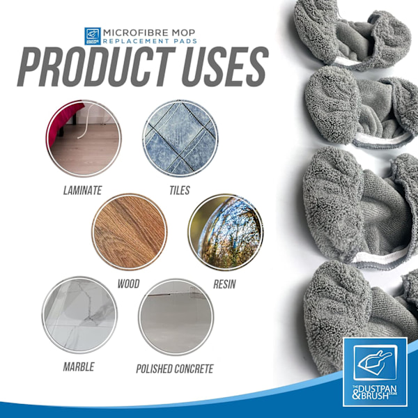 4-pack Mikrofiber Moppdynor Ersättning för Laminatgolvmopp - Återanvändbara Mopphuvud, Flash Mopp Påfyllnadsdynor - Maskintvättbara