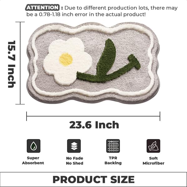 Badeværelsesmåtte Antislip Bademåtte Ekstra Absorberende og Blød Mikrofiber Badetæppe til Døren, Badeværelset og Soveværelset