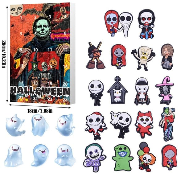 New Halloween Countdown 24-Day Acrylic Pendant Mini Ghost Series Calendar Blind Box Size A