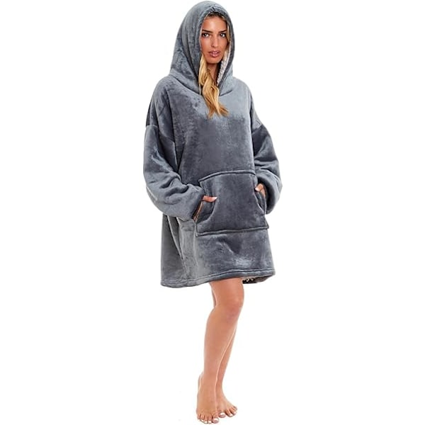 Hætteklæde Tæppe Top Lounge Fleece Sherpa Originale Tæpper Sweatshirt Hættetrøje Som Set På TV Varm Blød Hyggelig One Size