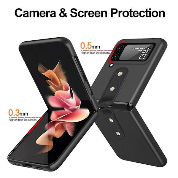 Kotelo Yhteensopiva Samsung Galaxy Z Flip 4:n kanssa, Erittäin Ohut Mattapintainen PC Suojakuori Sormuksella