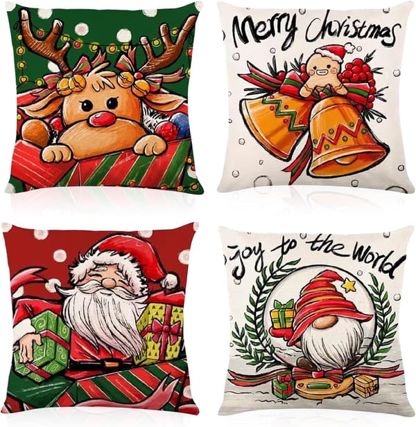 Rutiga Röda och Gröna Jul Kuddfodral för Soffor, Sängar, Stolar, Kuddfodral