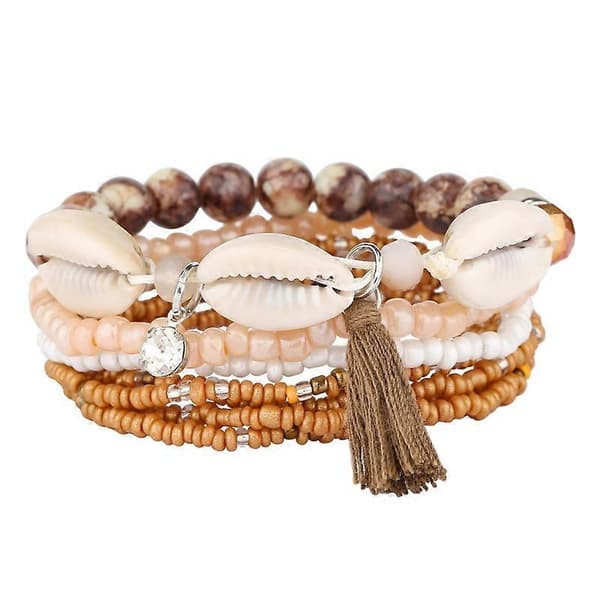 Sæt Bøhmisk Multilayer kvast armbånd Håndlavede Wrap Armbånd