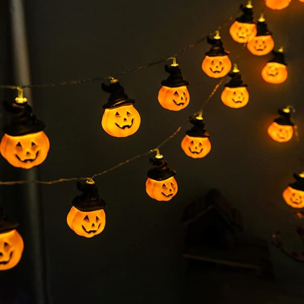 Batteridrivna Pumpa Ljusslingor 6m 40 LED för Halloweenfest