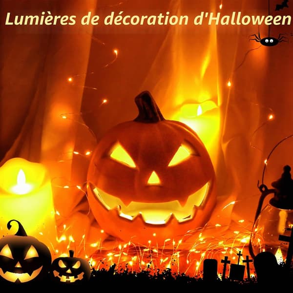 Batteridrivna ljusslingor (6-pack), 2 meter långa, 20 mini-LED, idealiska för att dekorera flaskor, jul, halloween (orange)