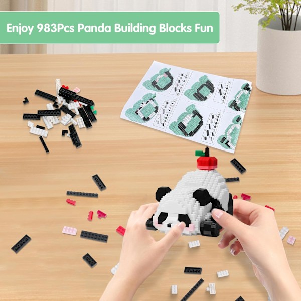 Panda Mini Byggeklodser Sæt, Panda Søde Dyr Byggesæt, til Voksne og Børn, Panda Mikro Byggeklodser Sæt