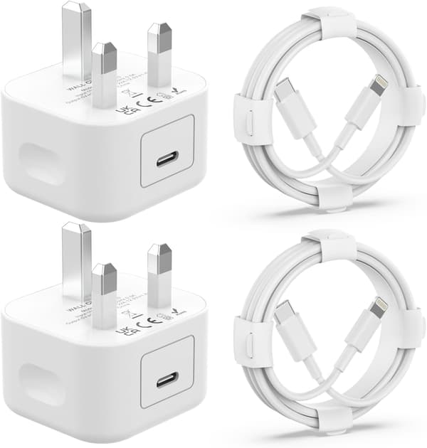 2-pack 20W iPhone Snabbladdare USB C Kontakt och Lång Laddningskabel 2m för iPhone 14 13 12 11 Pro/Pro Max/Plus/mini/X/XR