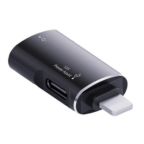 JS-103 iPhone iPad -liittimelle 7-nastainen uros USB+Type-C naaras OTG-sovitin - Musta