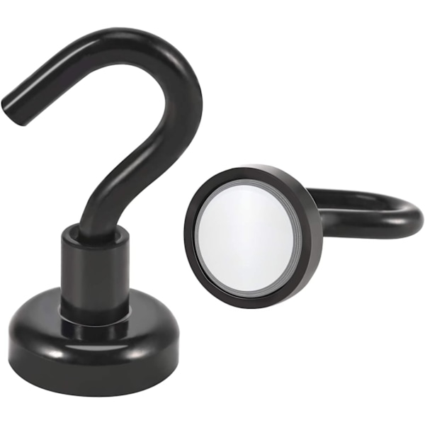 Magneettikoukut, 10 kpl Neodyymimagneettikoukku, 16 mm Vahva Magneettikoukku, Erittäin Vahvat Magneetit Koukuilla (Musta)