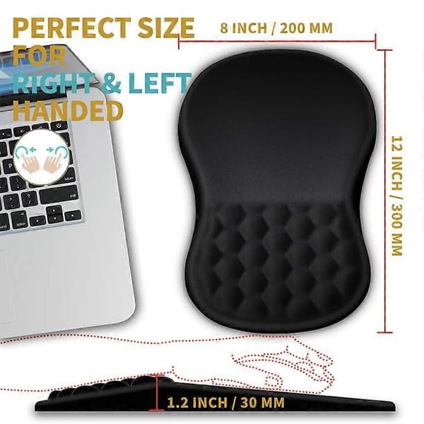 Ergonomisk musematte med håndleddsstøtte og massasjedesign