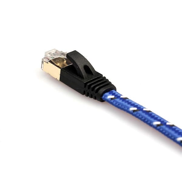 1,8 m kudottu CAT-7 10 Gigabit Ethernet -litteä patch-kaapeli