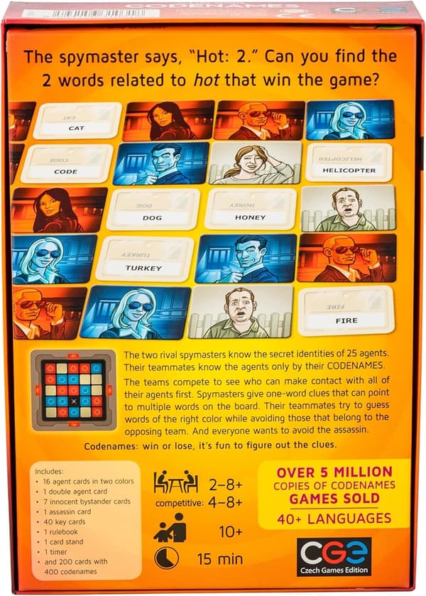 Czech Games Edition | Codenames | Selskapsspill | Alder 10+ | 2-8 Spillere | 15 Minutters Spilletid