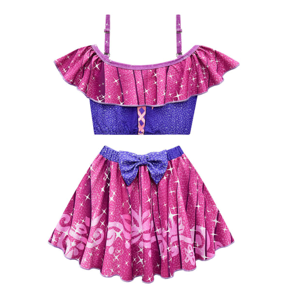 Barnsnövit prinsessan Aurora Ariel Girls Set Baddräkt Bikini Baddräkt Rapunzel Swim Skirt B 110