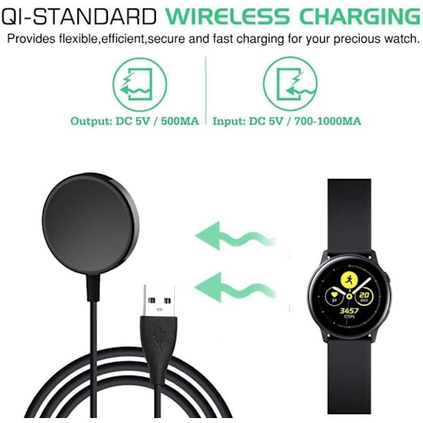 Kompatibel med Samsung Galaxy Watch 7 FE/7/6/6 Classic / 5/5 Pro/4/4 Classic/3 Laddare, Trådlös Laddningskabel Docka