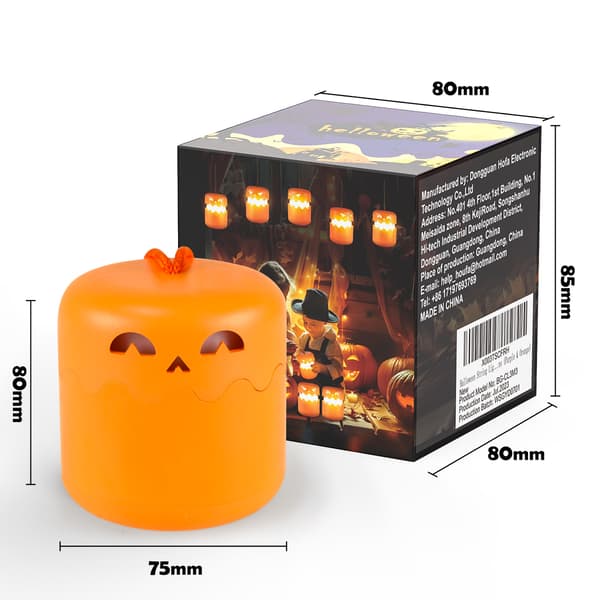 1 stk. Halloween Gresskarlykt, Sammenleggbare Jack O'Lanterns, Bærbare Små Halloweenlys for Barn