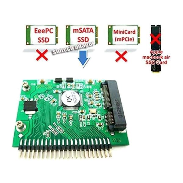 For Msata Ssd Til 44 Pin Ide Konverter Adapter Som 2,5 Tommer Ide Hdd Til Laptop