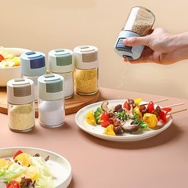 Målesalt- og peberstrøer, Ration Krydderidispenser Lufttæt Klar Glas Krydderiflaske