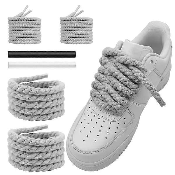 Runde, tykke snørebånd i bomuld, erstatningssnørebånd til sneakers