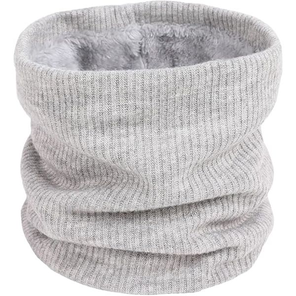 Snoods för Män Kvinnor Fleece Halsvärmare Unisex Tjock Stickad Cirkelhalsduk Vinter Varm Halskrage Ansiktsöverdrag - Cykling Löpning Gray