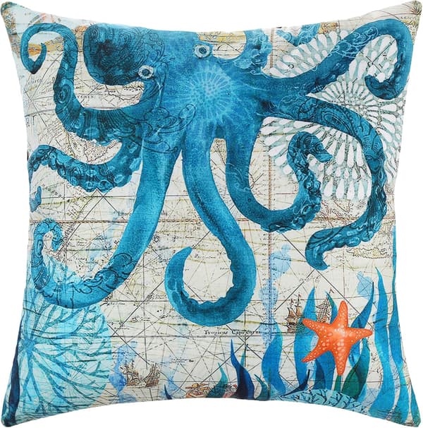 Pudebetræk 45x45 cm, Moderne Pudebetræk Sæt af 4 Elegante Dekorative Pudebetræk til Sofa Bil Seng Stole (Undervandsdyr)
