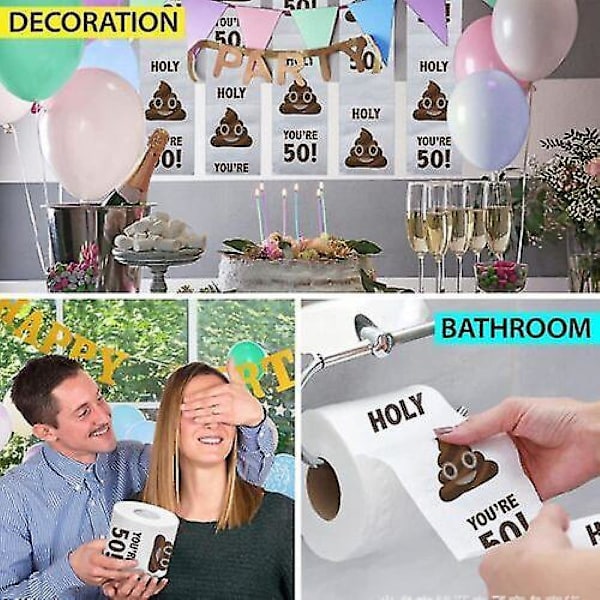 Hauska WC-paperirulla Syntymäpäiväkoriste Syntymäpäivälahjat Naisille Miehille Lahja