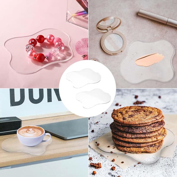 2 stk. klare akryl coasters, varmeisolering - Cloud Irregular Coasters til kontorbord 17*12cm